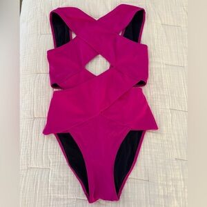 OYE Swimwear Chiara Cut out One Piece Sz M Hot Pink Sold Out!